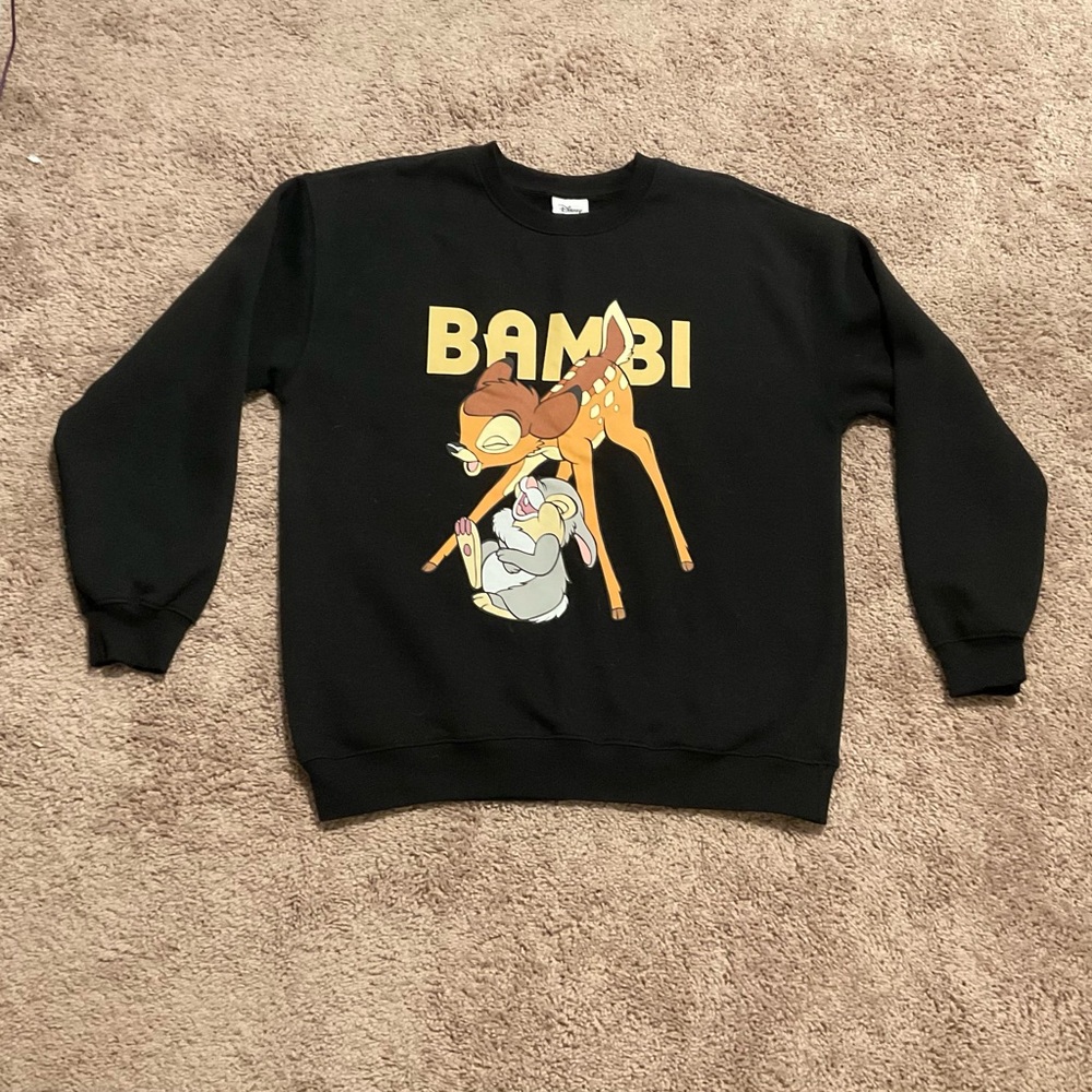 Disney Bambi Black Crewneck Sweatshirt